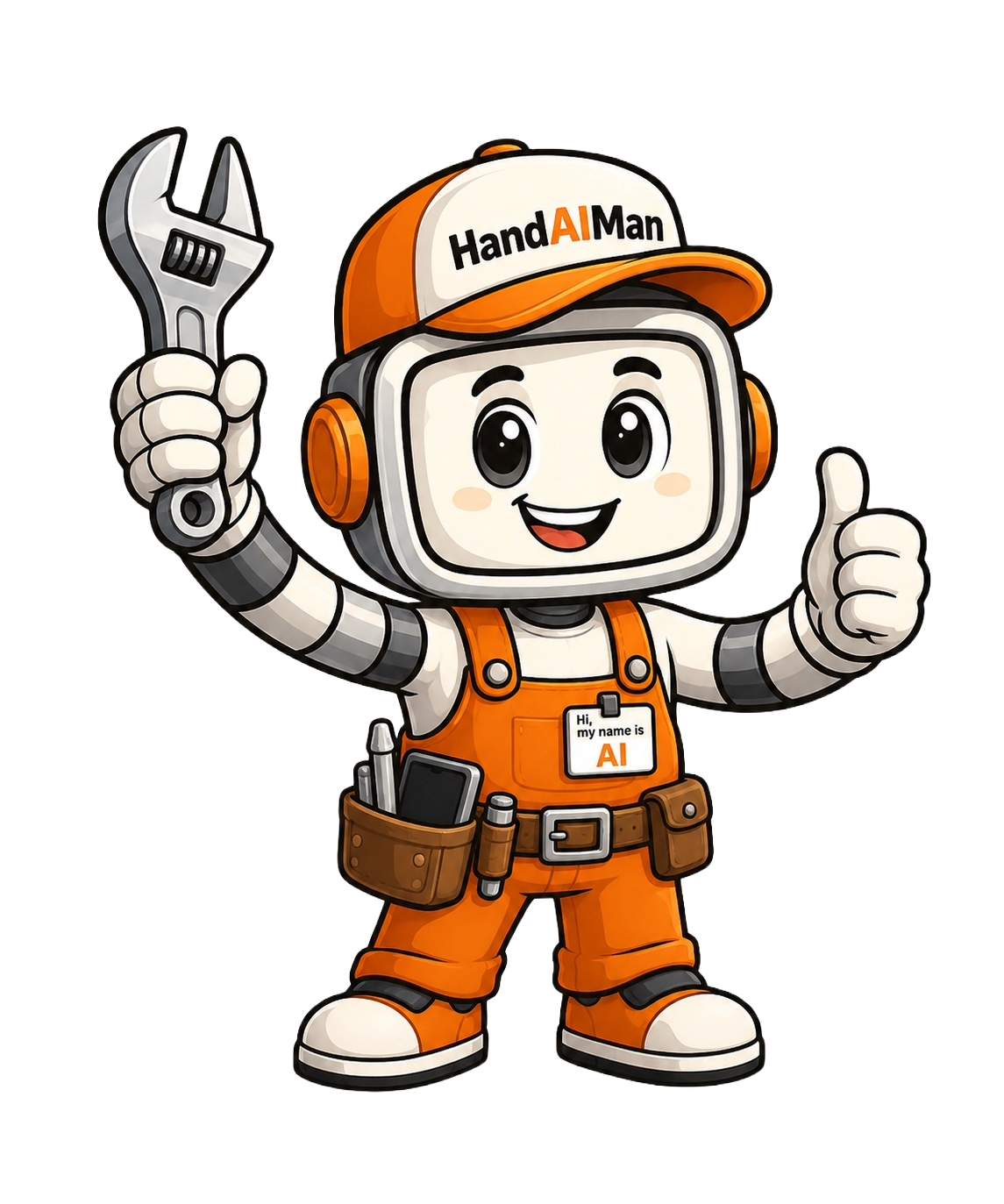 HandAIMan mascot — your friendly AI handyman